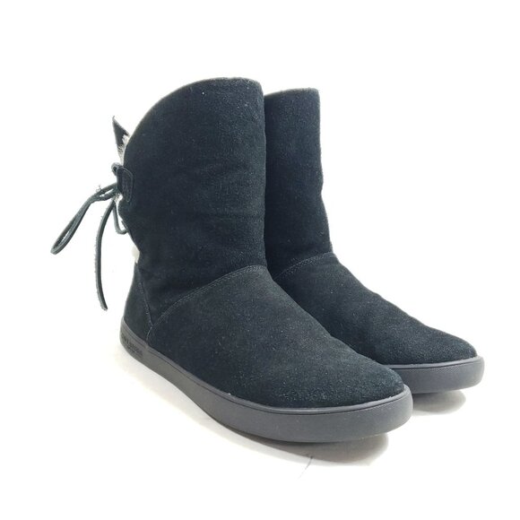 Koolaburra By Ugg Mens Size 8 Black Suede Sheepskin Lined Ankle Boots - Picture 1 of 9